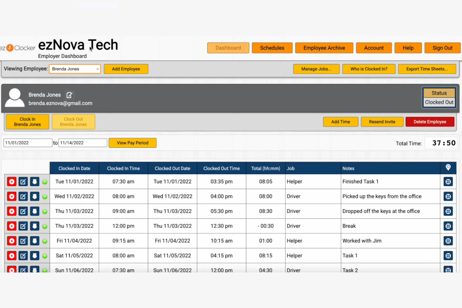 ezClocker screenshot - Die 10 besten Replicon-Alternativen im Test 2026