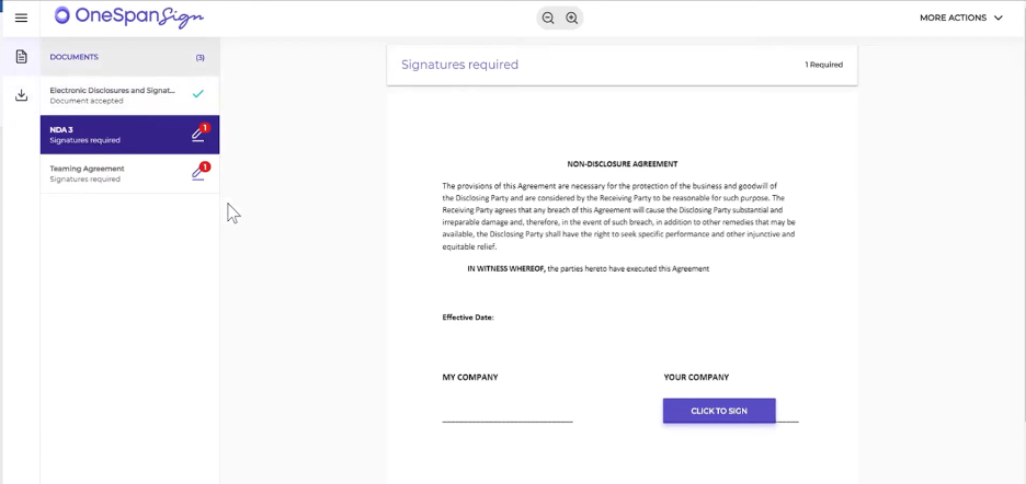 OneSpan Sign screenshot - 10 migliori alternative a PandaDoc recensite nel 2026