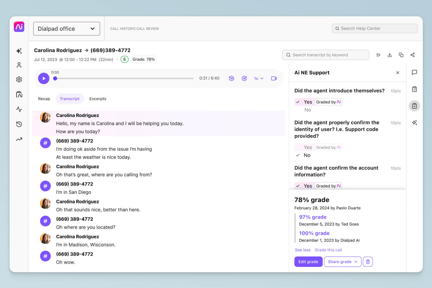 Dialpad screenshot - 10 migliori alternative a Zoom recensite nel 2026