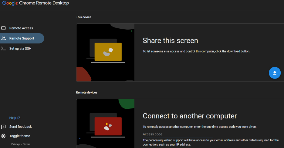 Chrome Remote Desktop screenshot - 10 beste Alternativen zu Zoho Assist im Test 2026