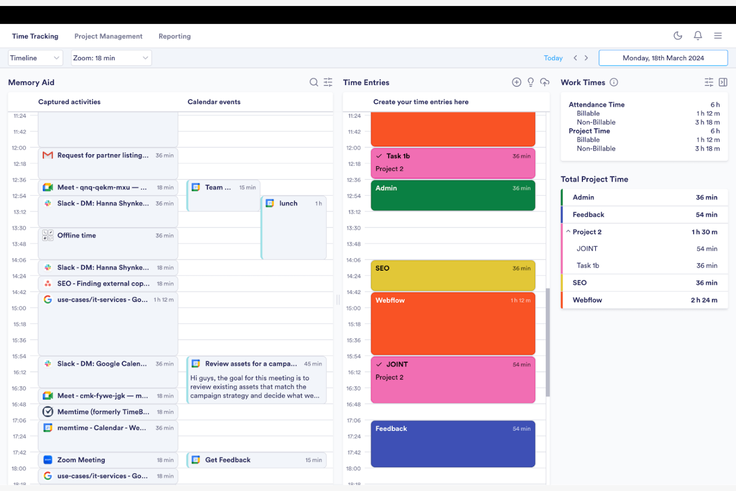 Memtime screenshot - 10 meilleures alternatives à RescueTime évaluées en 2026