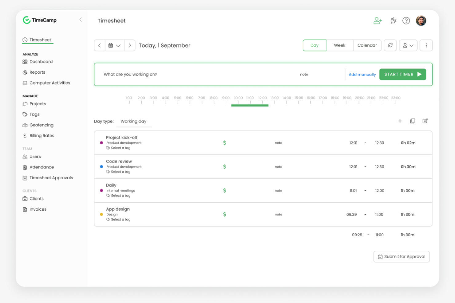 TimeCamp screenshot - Die 10 besten RescueTime-Alternativen im Test 2026