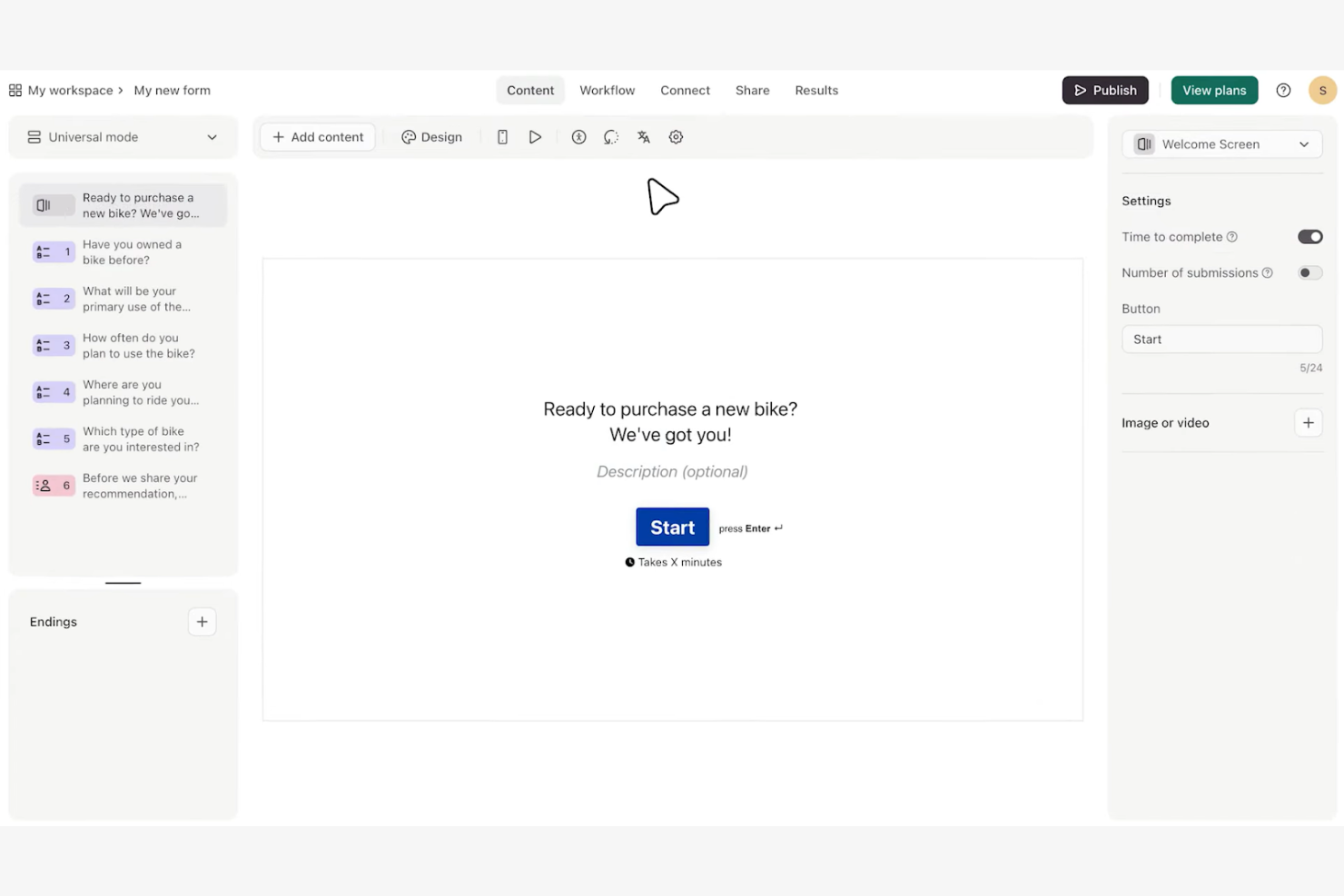 Typeform screenshot - Die 10 besten Wufoo-Alternativen im Test 2026