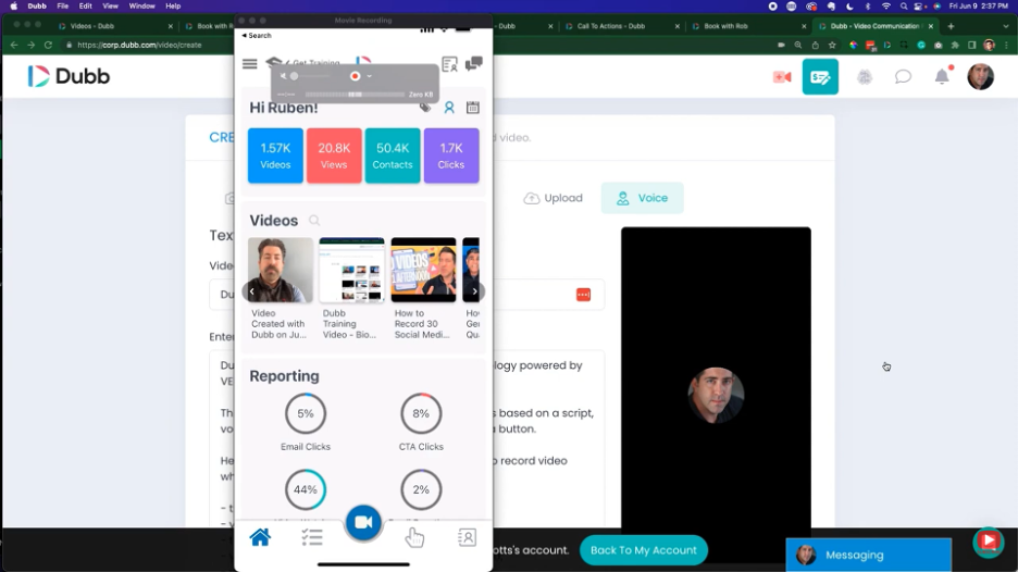 Dubb screenshot - Le 10 migliori alternative a Loom recensite nel 2026