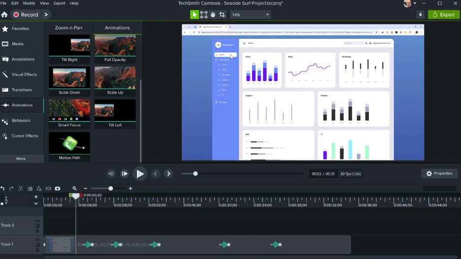 Camtasia screenshot - Le 10 migliori alternative a Loom recensite nel 2026