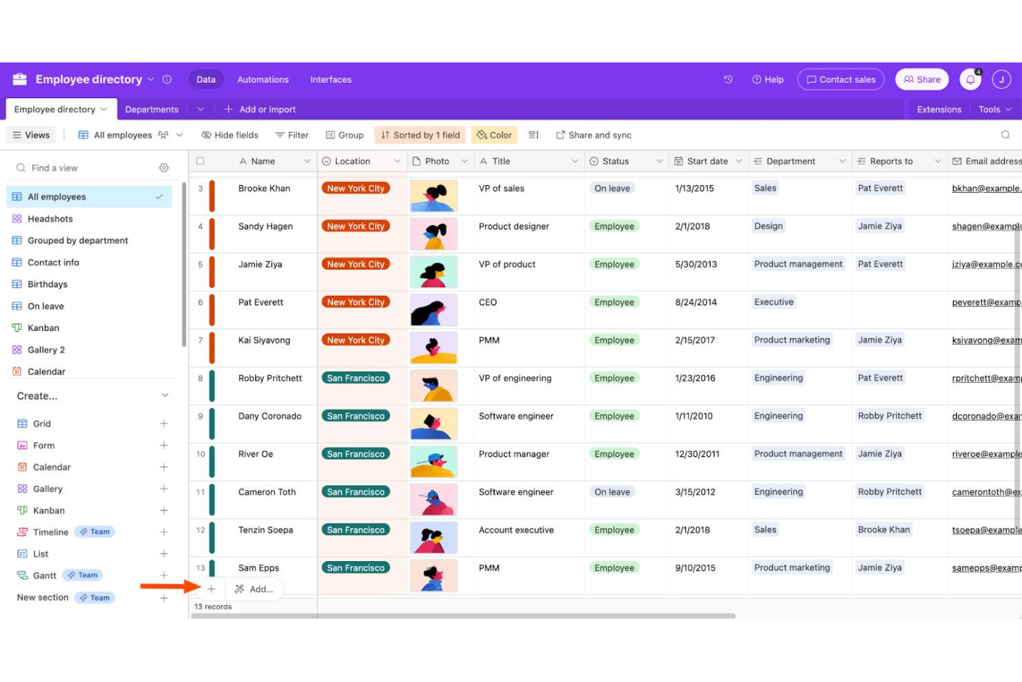 Airtable screenshot - 10 beste sichere Kollaborationstools im Test 2026