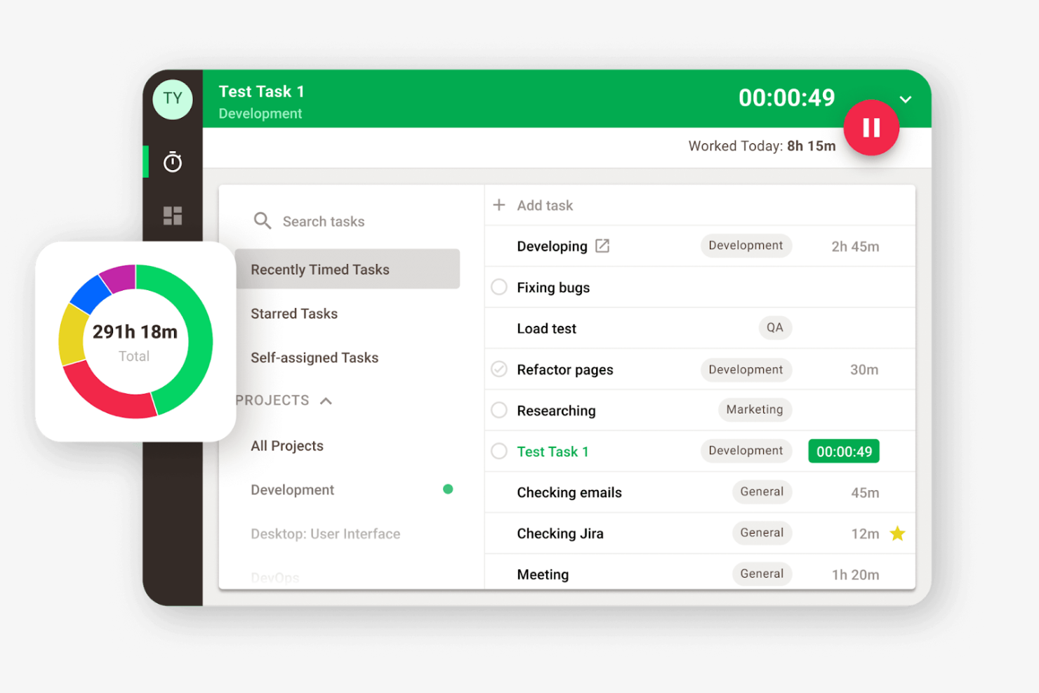 Time Doctor screenshot - 10 meilleures alternatives à RescueTime évaluées en 2026