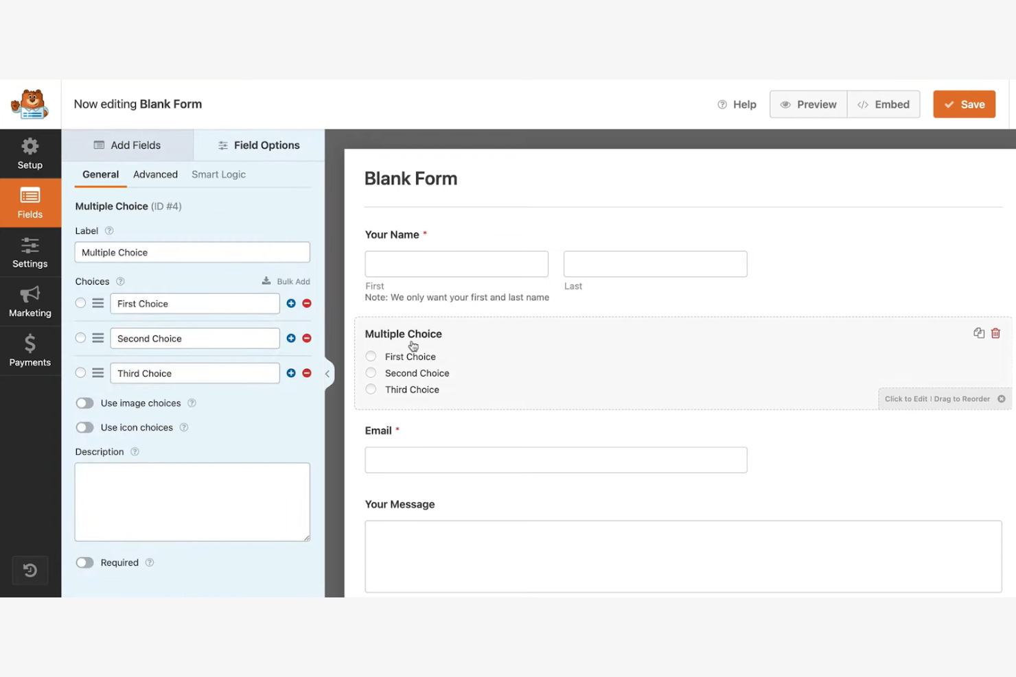 WPForms screenshot - 10 mejores alternativas a Wufoo reseñadas en 2026