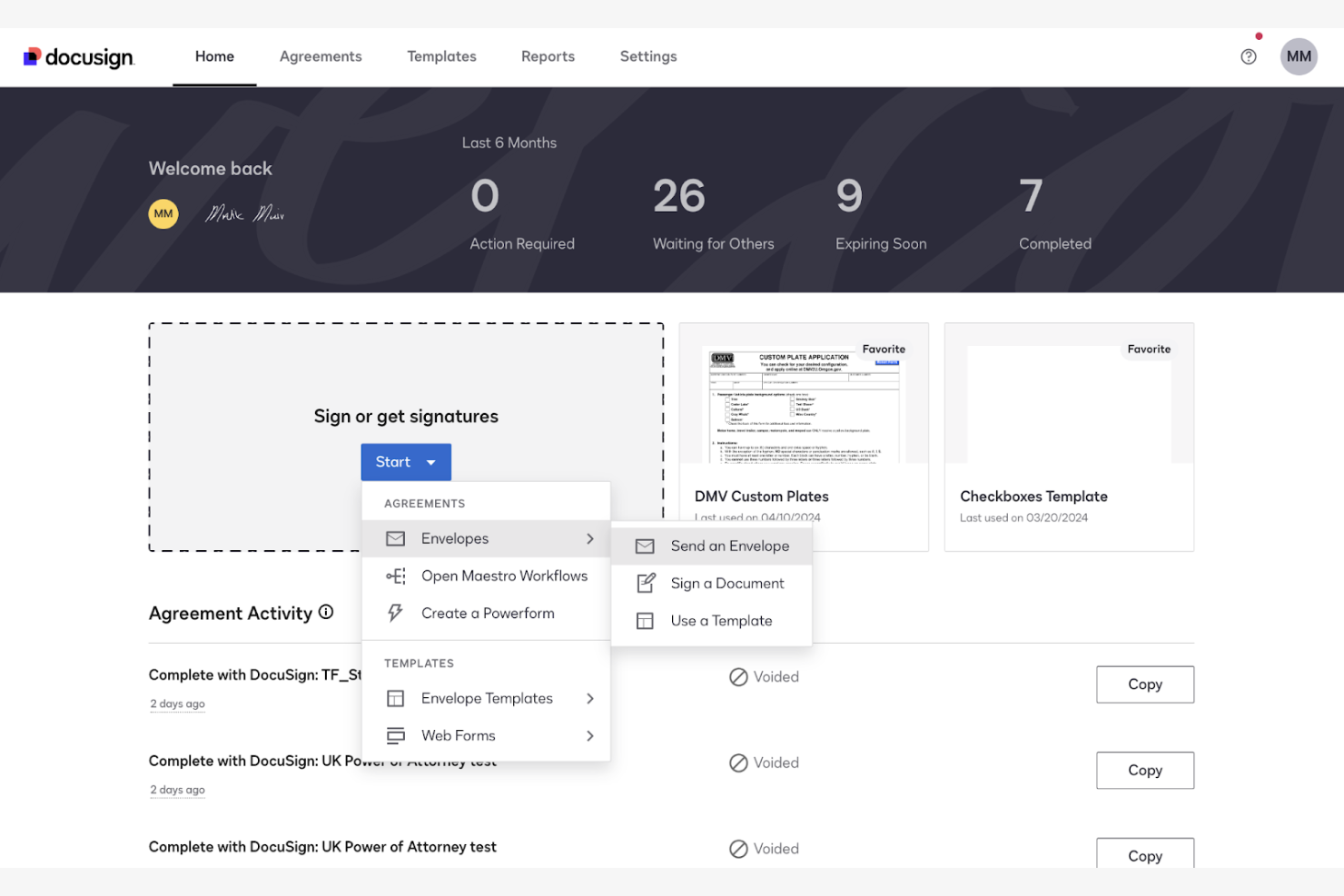 Docusign screenshot - 10 meilleures alternatives à Conga examinées en 2026