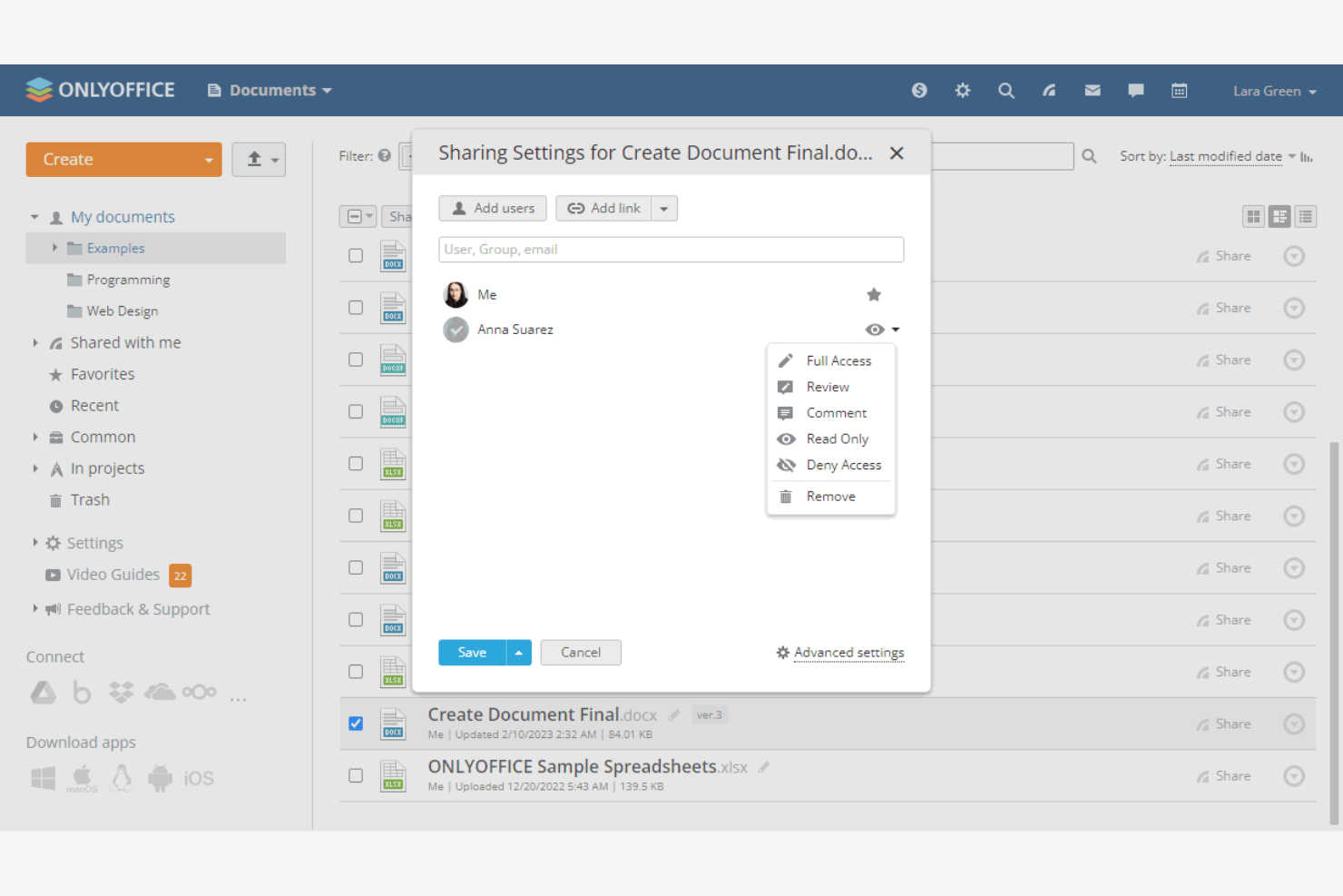 ONLYOFFICE screenshot - 10 Google-Docs-Alternativen für 2026