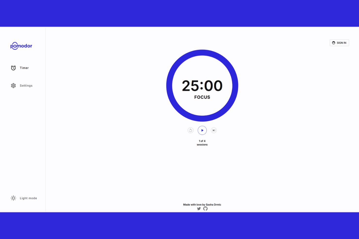 Pomodor screenshot - 10 parasta Pomodoro-ajastinsovellusta arvioituna vuonna 2026