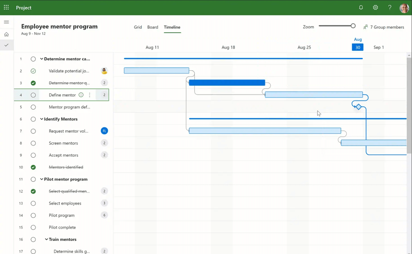 Microsoft Project screenshot - 10 parasta projektinhallintaohjelmistoa vuodelle 2026
