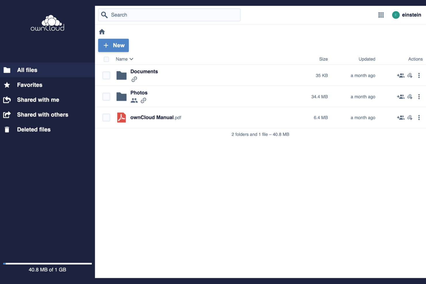 ownCloud screenshot - 10 bedste Dropbox-alternativer til fildeling i 2026