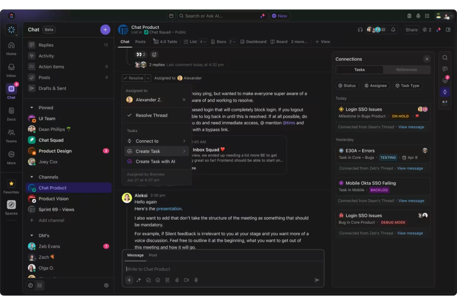 ClickUp screenshot - 10 Best Online Communication Tools For Teams In 2026