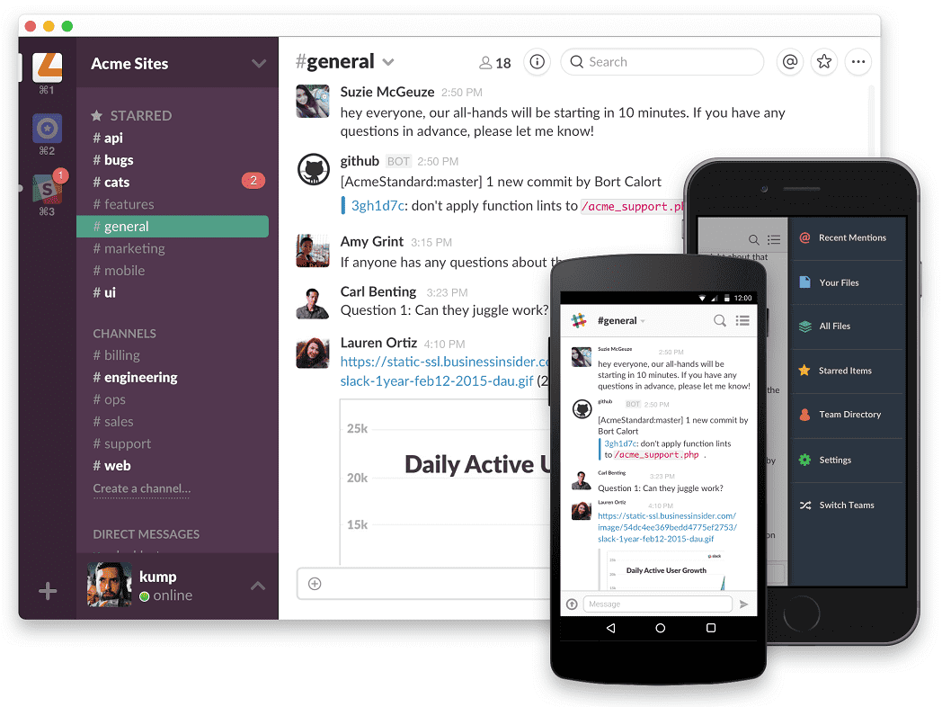 Slack screenshot - Augmentez votre productivité : Meilleures applications de productivité 2024