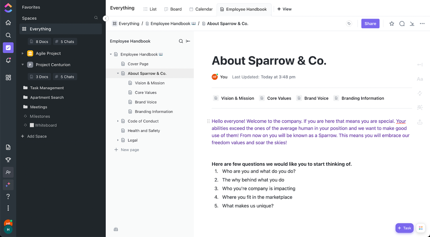ClickUp screenshot - 10 Best Project Management Tools For Small Business 2026