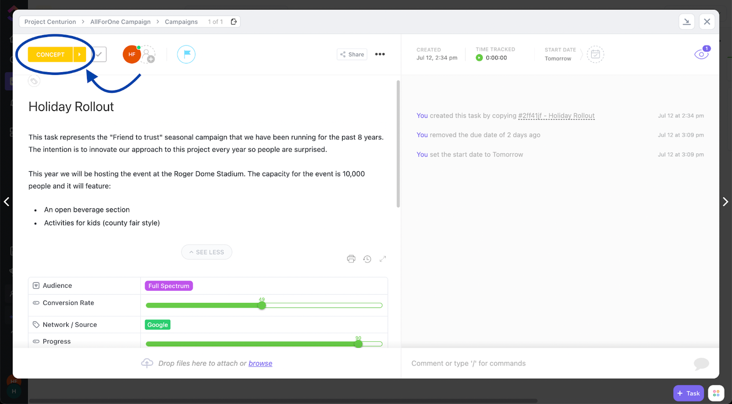 ClickUp screenshot - 10 Best BPMS (Business Process Management Systems) 2026