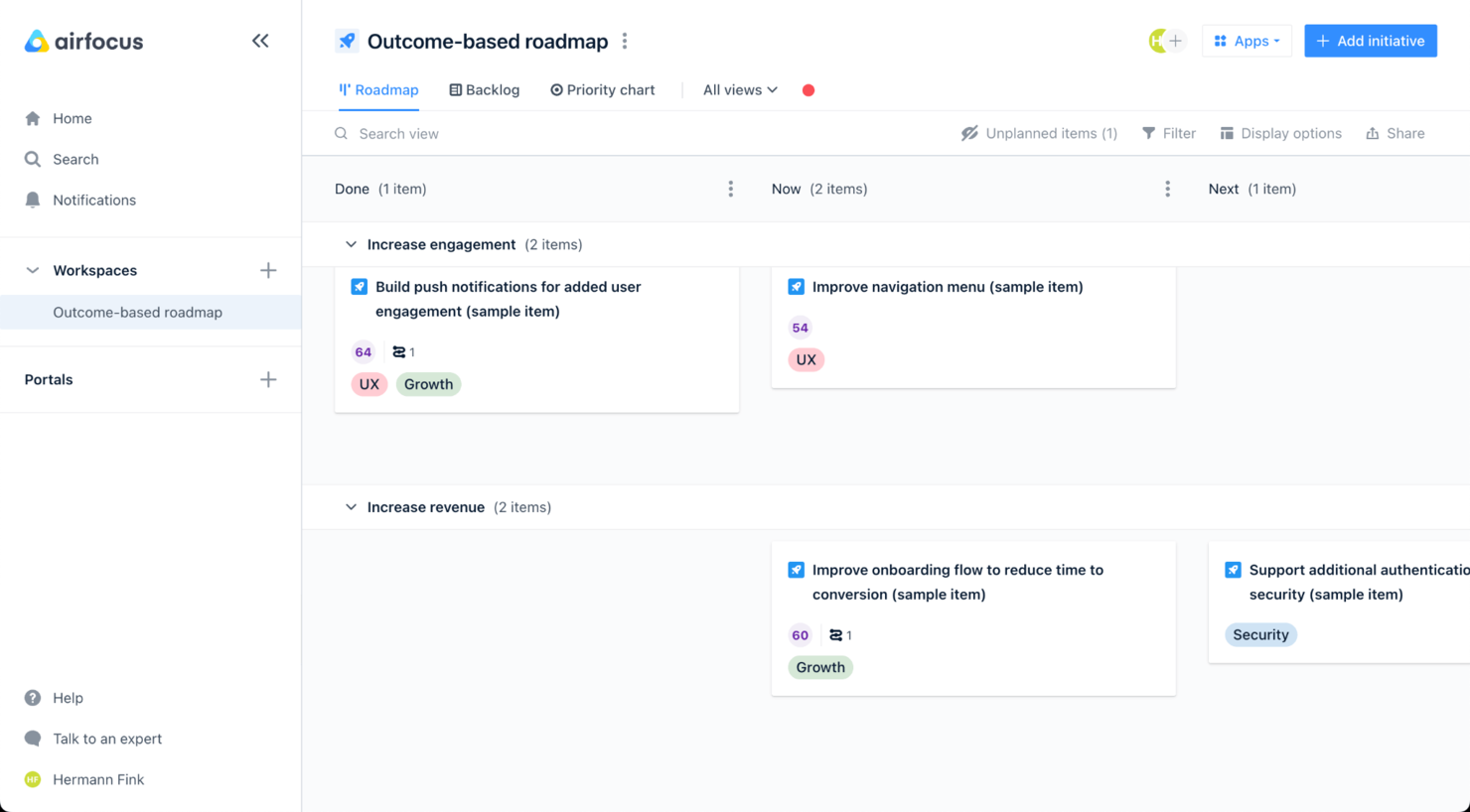 airfocus screenshot - 25 Best Project Roadmap Software For Strategizing in 2026
