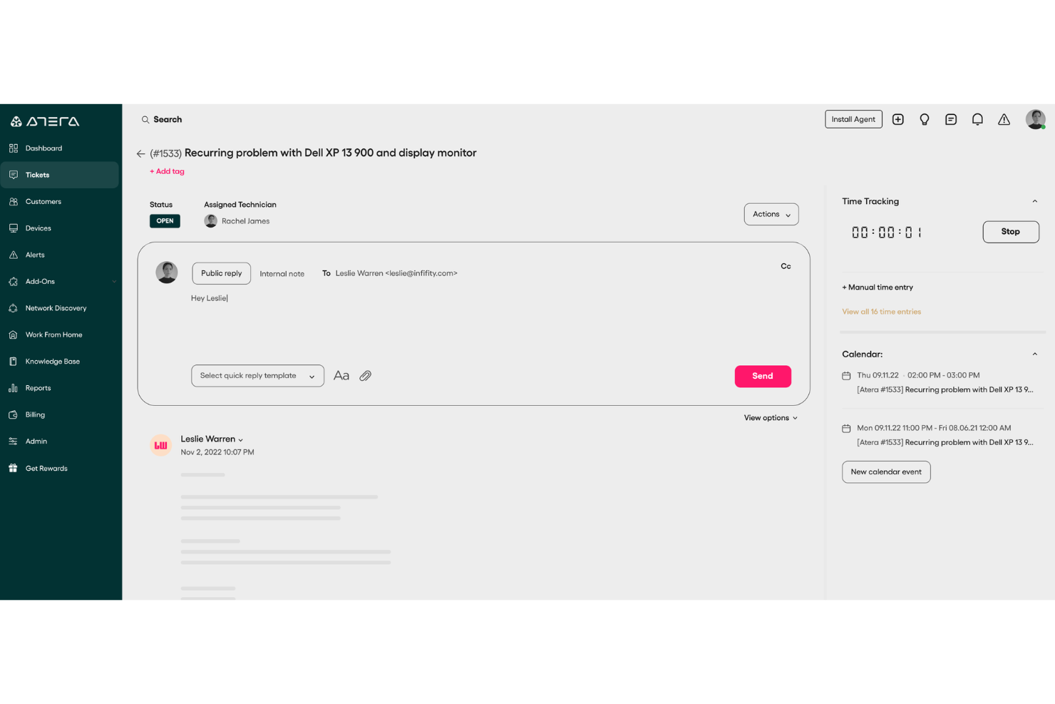Atera screenshot - 28 Best Professional Services Automation Software 2026