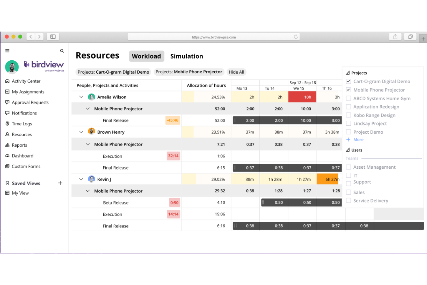 Birdview screenshot - 10 Best Enterprise Project Management Software Of 2026