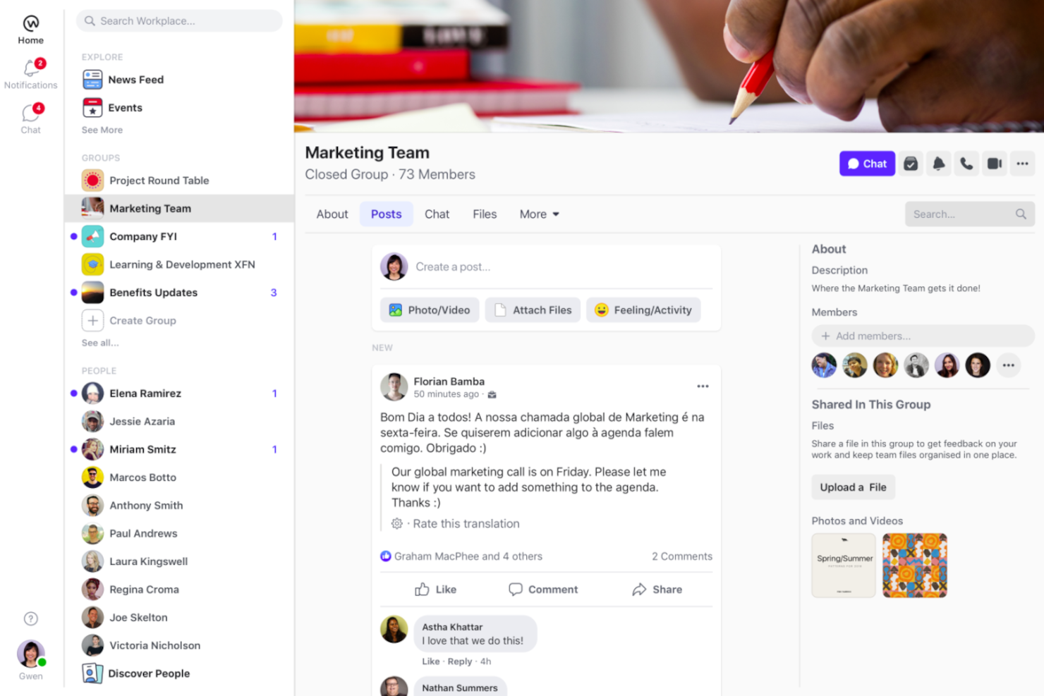 Workplace from Meta screenshot - 20 Best Collaboration Software Reviewed For 2025