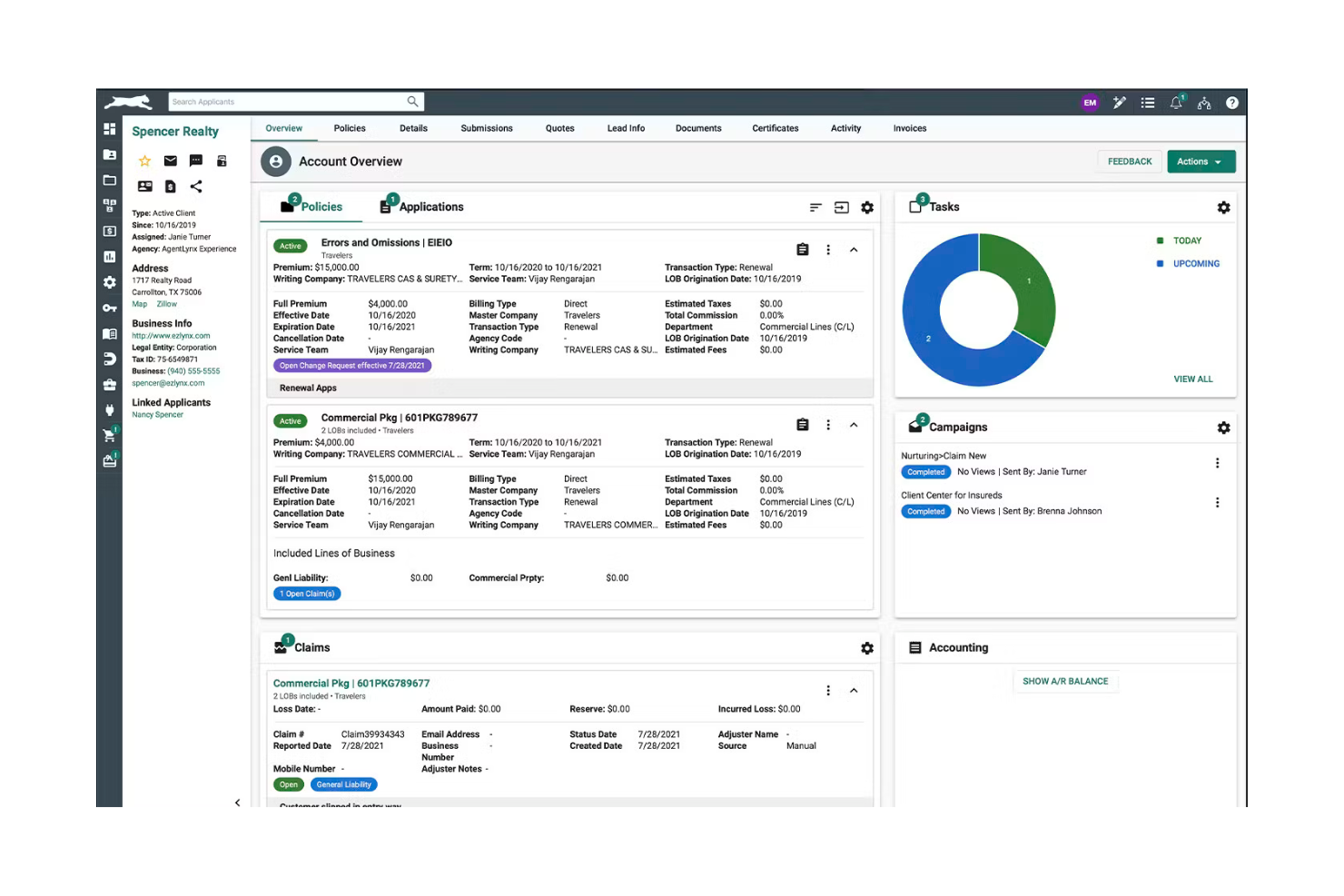 EZLynx screenshot - 11 Best AI Agency Management System Reviewed in 2026