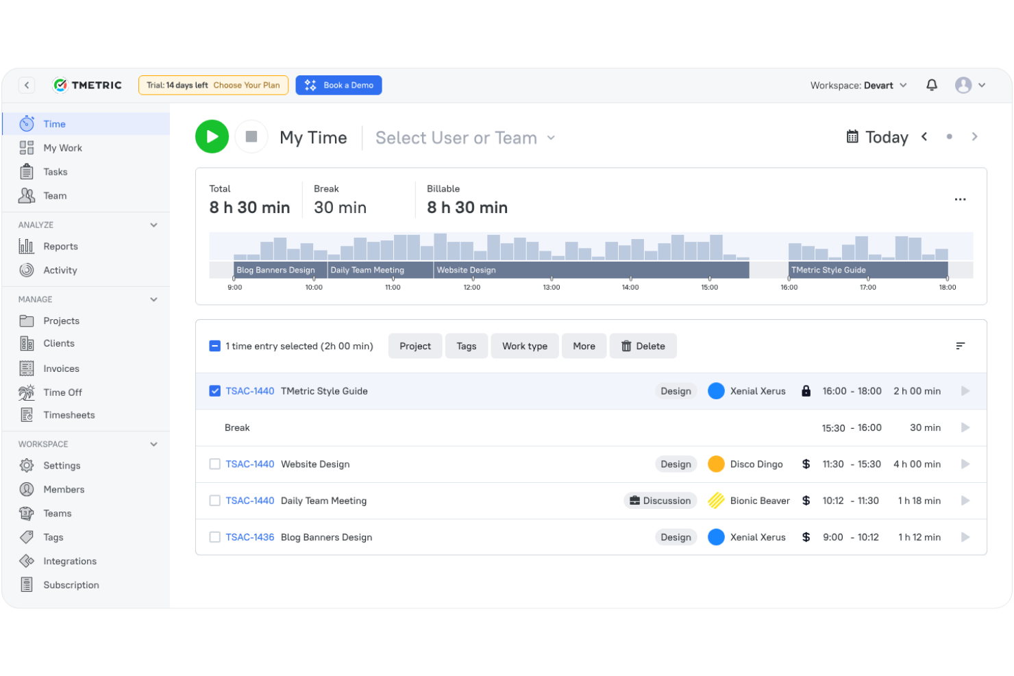 TMetric screenshot - 25 Best Time Doctor Alternatives Reviewed in 2026