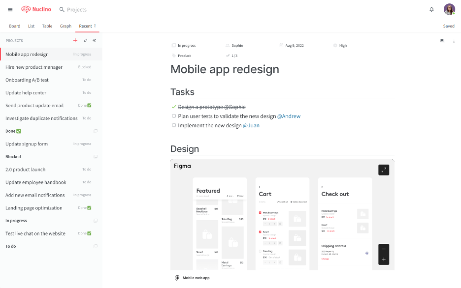 Nuclino screenshot - 23 Best Milanote Alternatives Reviewed in 2026