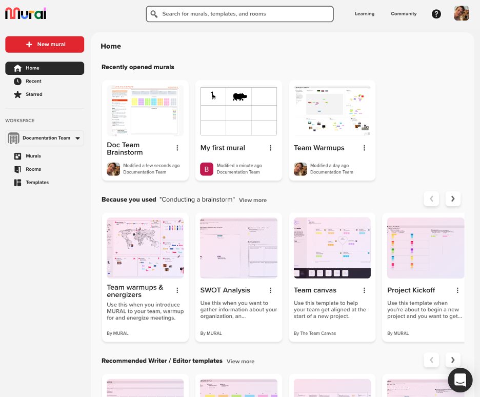 Mural screenshot - 23 Best Milanote Alternatives Reviewed in 2026