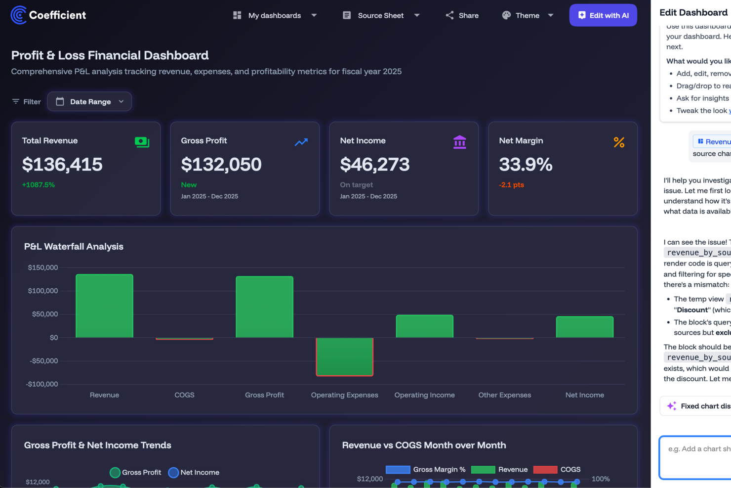 Coefficient screenshot - 47 Best Reporting Tools & Dashboards In 2026