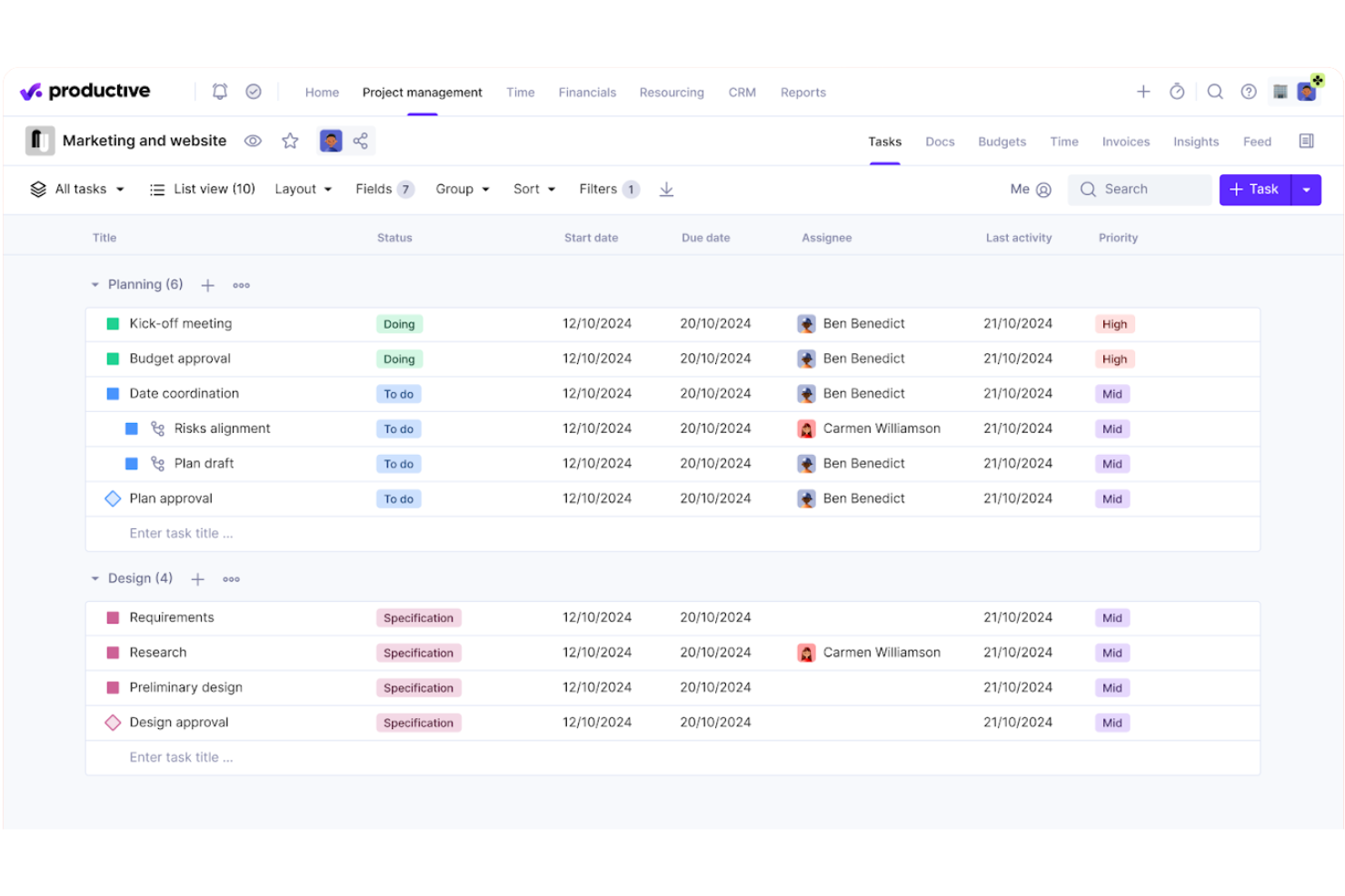 Productive screenshot - 15 Best Professional Services Scheduling Software Reviewed in 2026