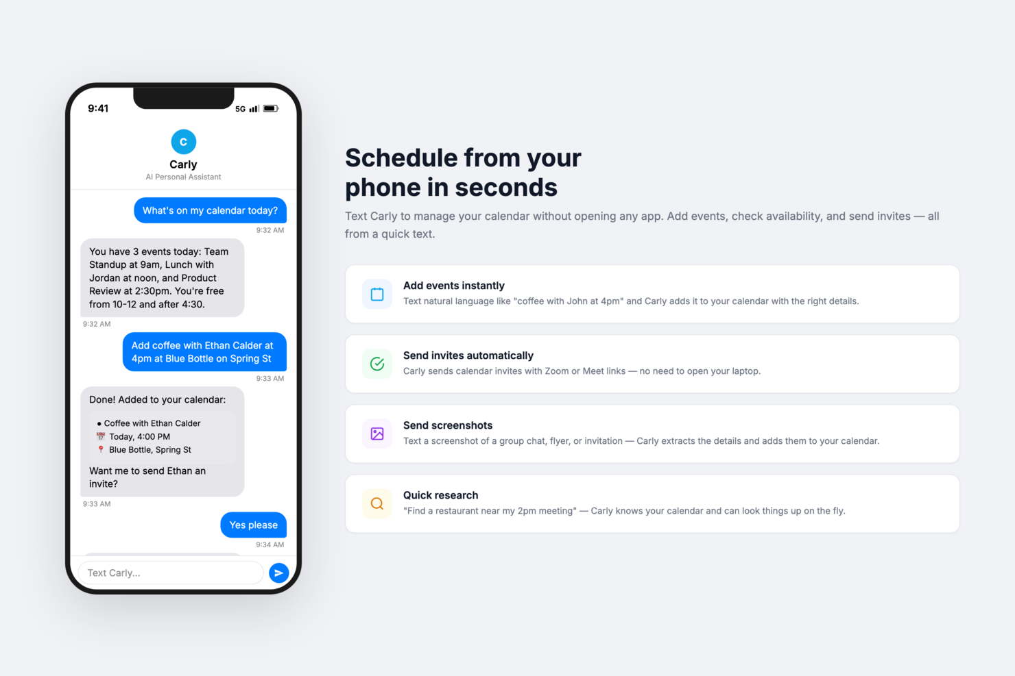 Carly AI screenshot - 20 Best AI Scheduling Assistant Reviewed in 2026