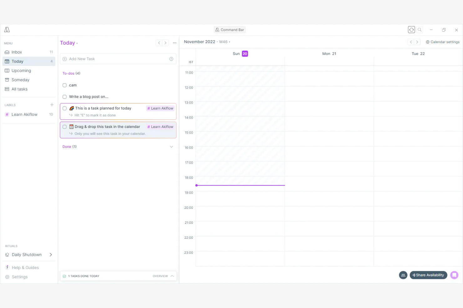 Akiflow screenshot - 18 Best Daily Planner Apps Reviewed in 2026