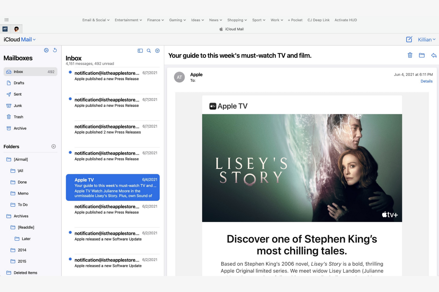 Apple iCloud Mail screenshot - 17 Best Email Apps Reviewed in 2026
