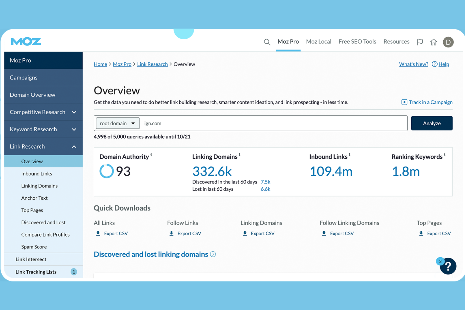 Moz screenshot - 12 Best SEO Client Management Software Reviewed in 2026