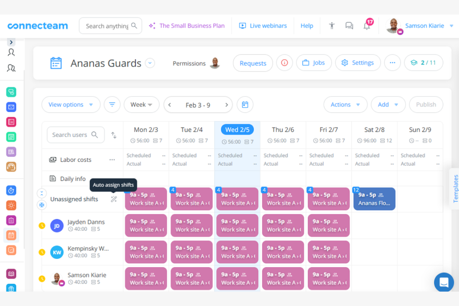 Connecteam screenshot - 10 beste programmer for byggeplanlegging, gjennomgått i 2026