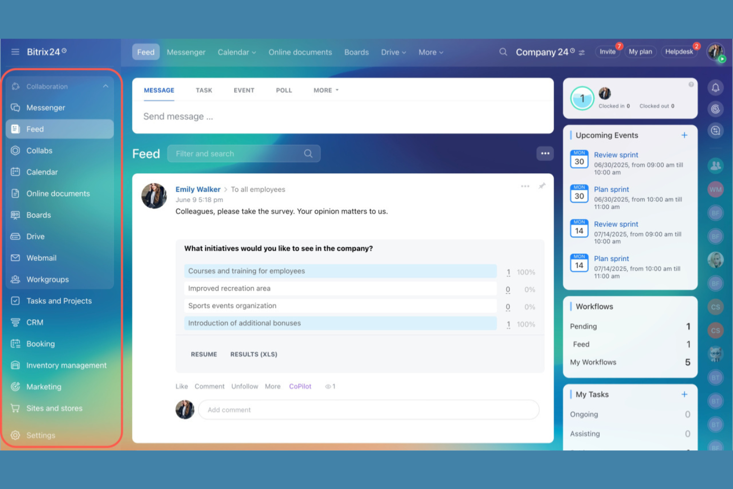 Bitrix24 screenshot - 21 Best Client Management Software for Small Businesses In 2026