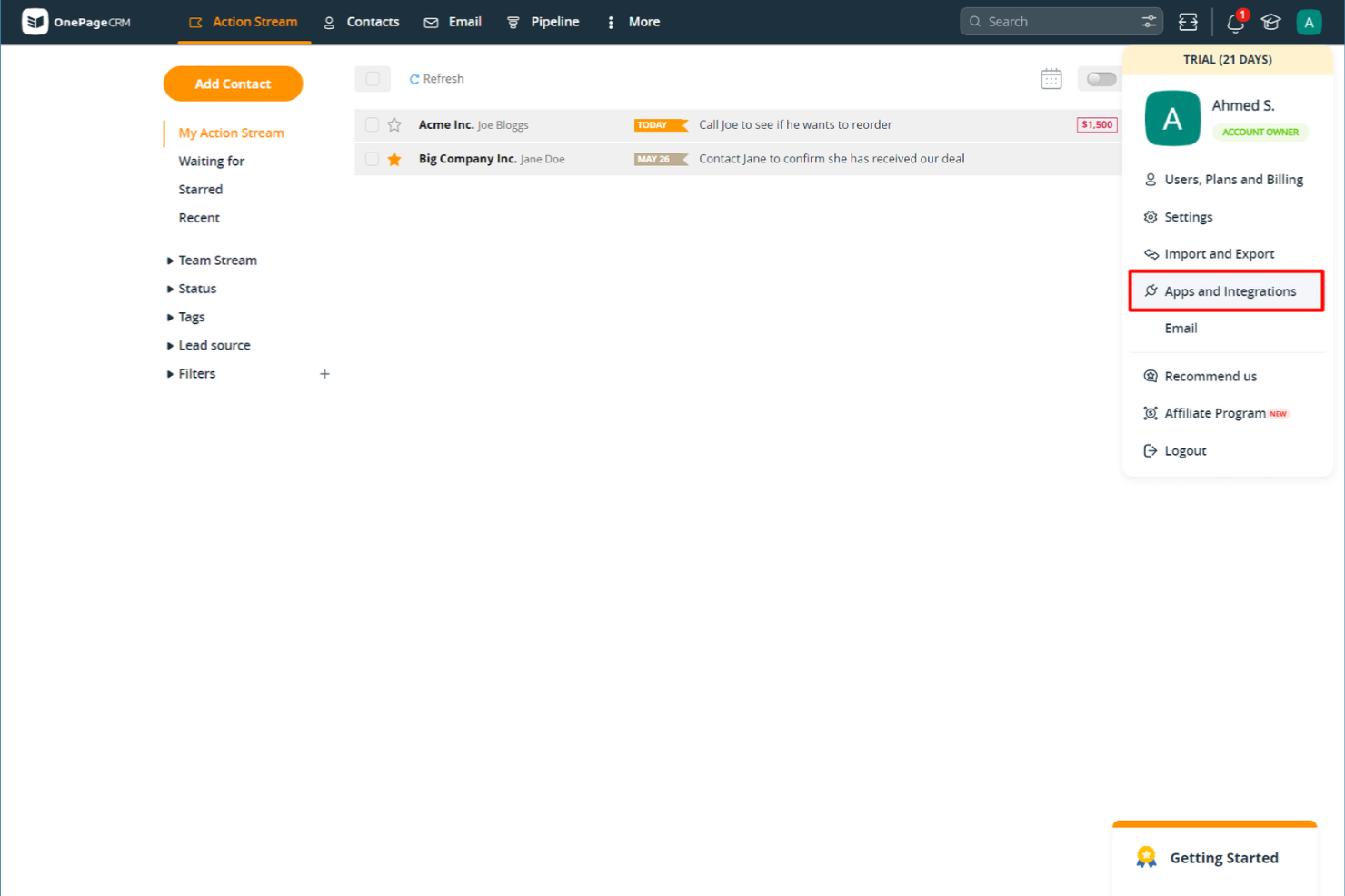 OnePageCRM screenshot - 21 Best Client Management Software for Small Businesses In 2026