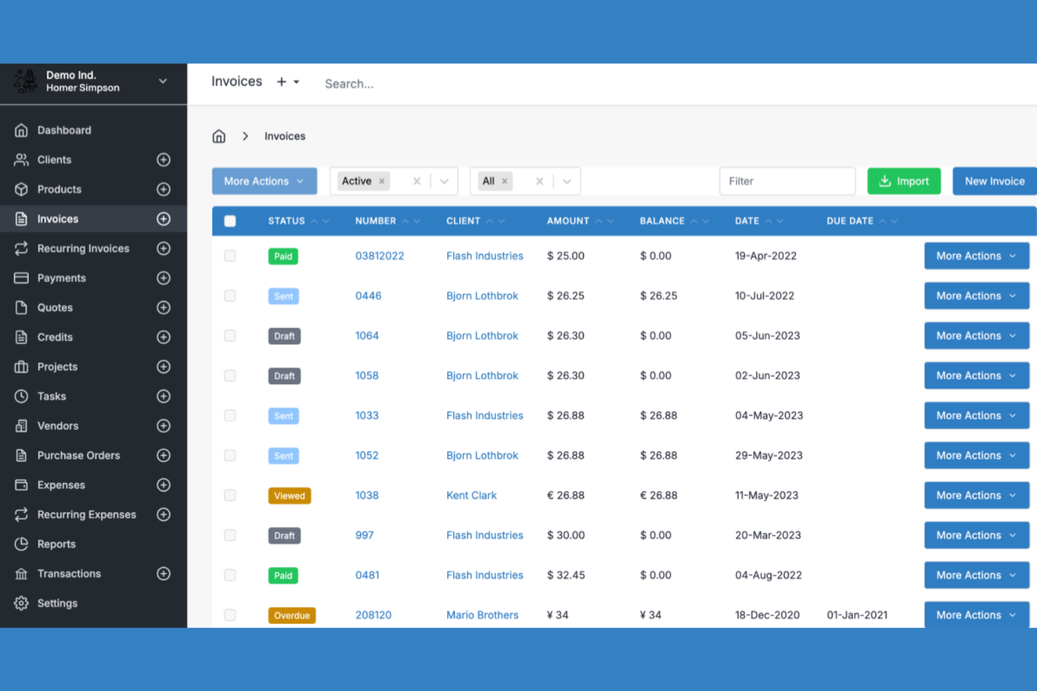 Invoice Ninja screenshot - 14 Best QuickBooks Alternatives for 2026
