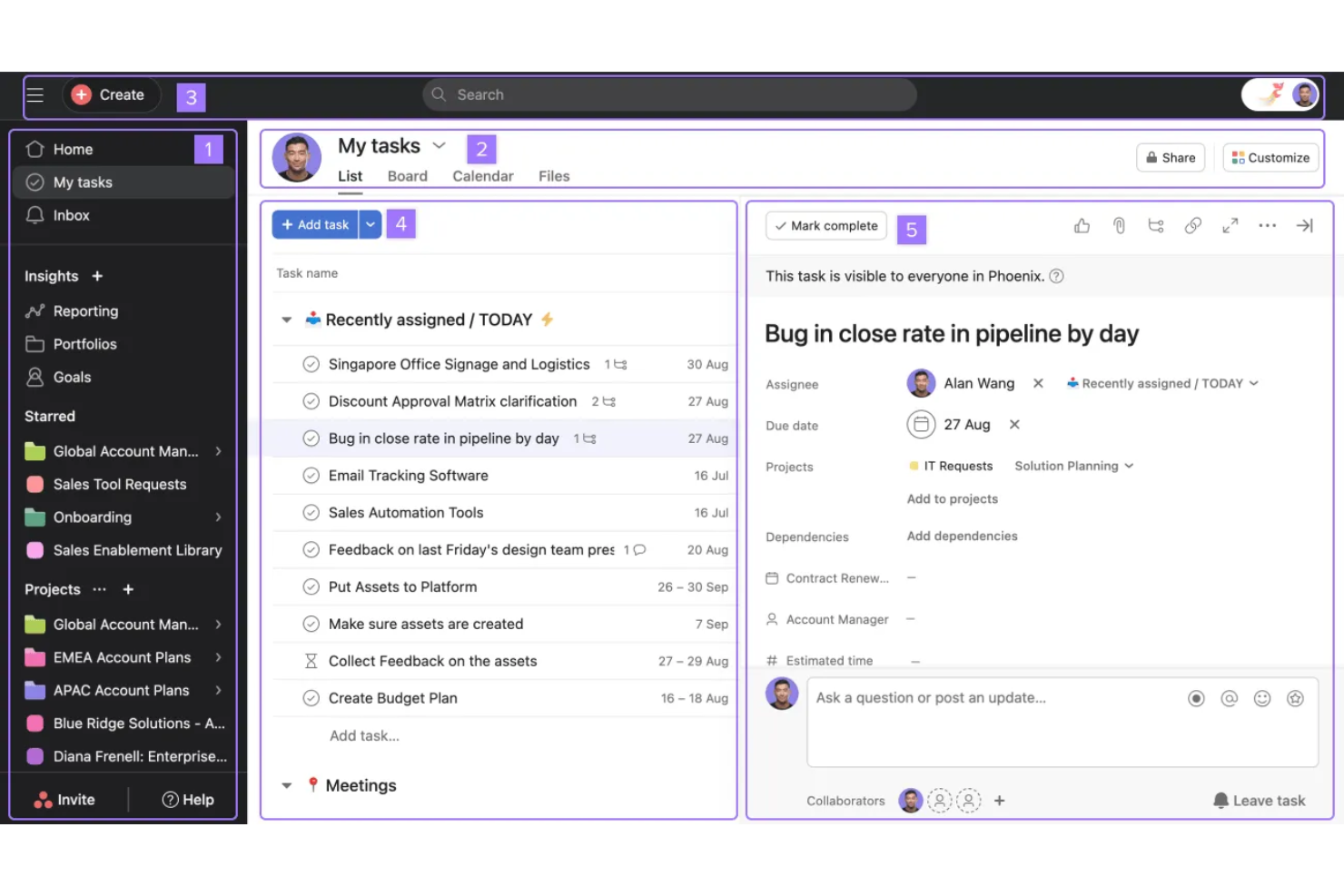 Asana screenshot - 15 Best Meta Workplace Alternatives for 2026