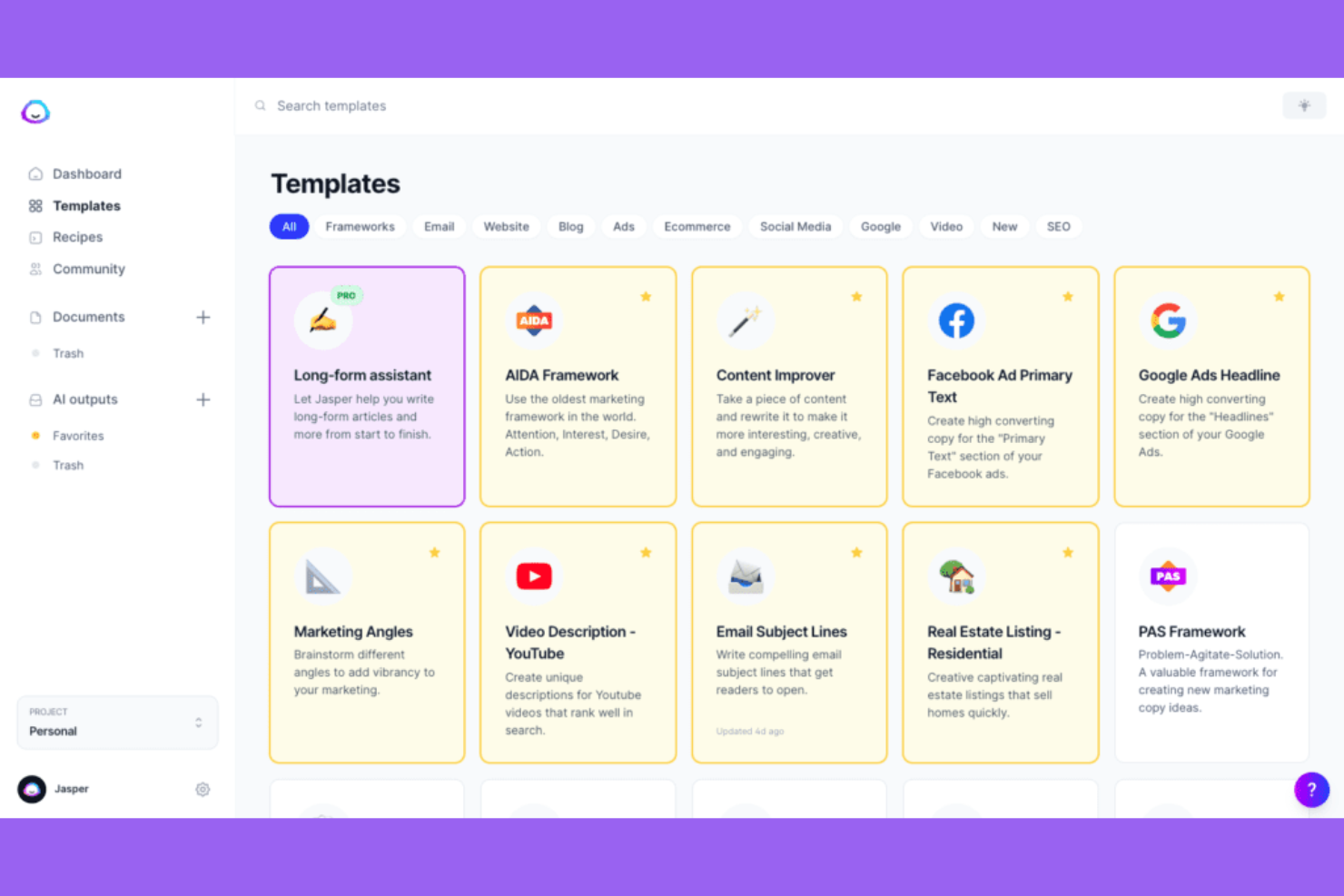 Jasper screenshot - 14 Best Templafy Alternatives for 2026