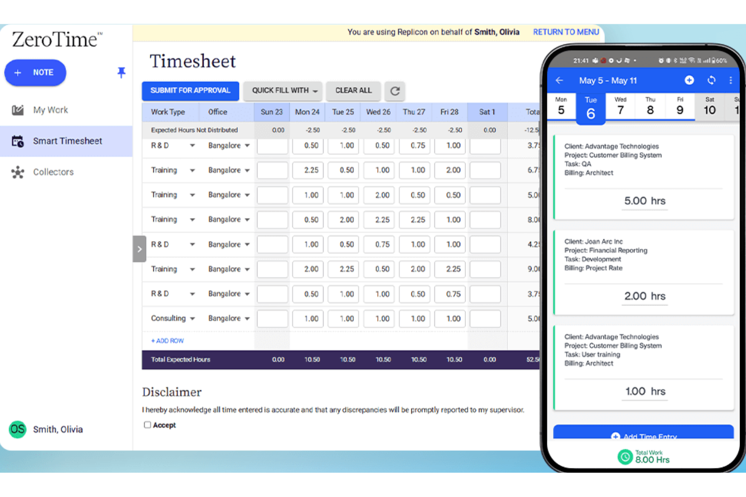 Replicon screenshot - 16 Best Clockify Alternatives in 2026