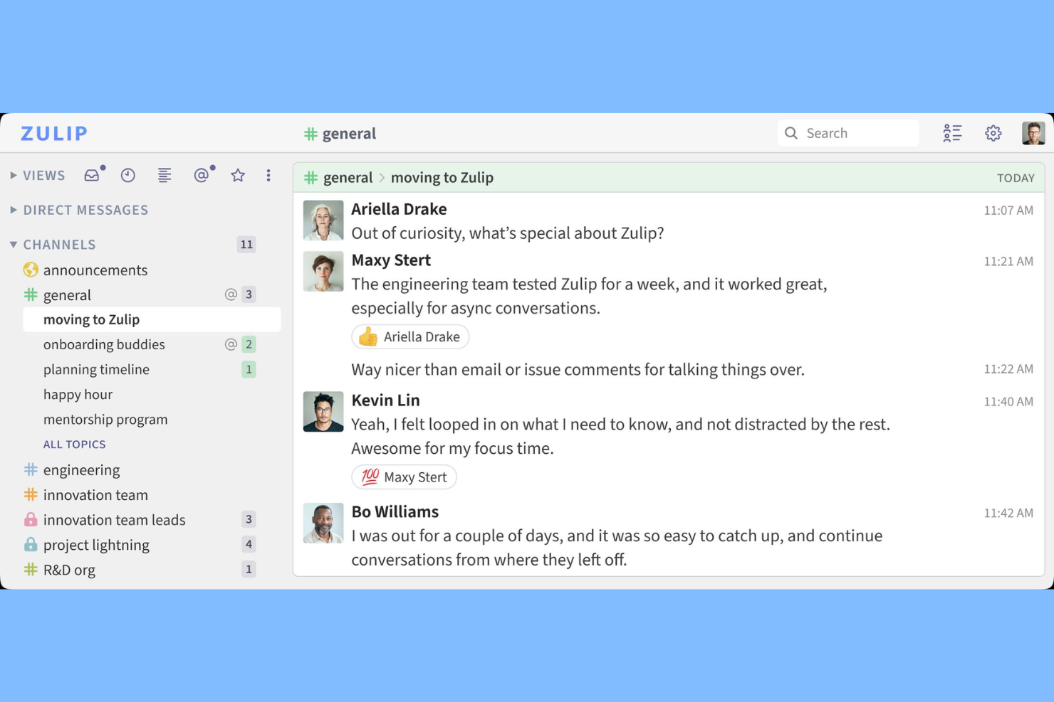 Zulip screenshot - 14 Flock Alternatives Picked for 2026