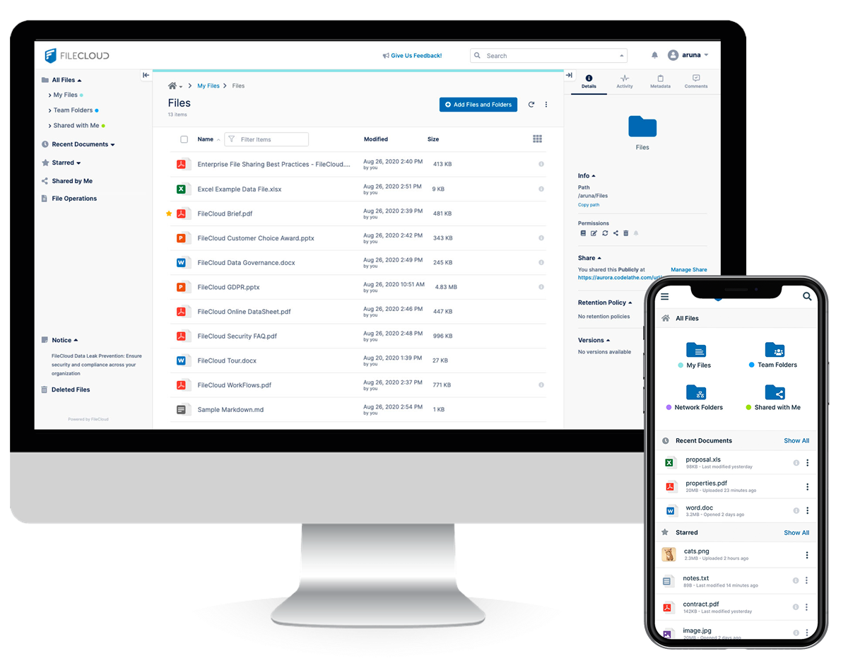 FileCloud screenshot - 17 Box Alternatives Picked for 2026