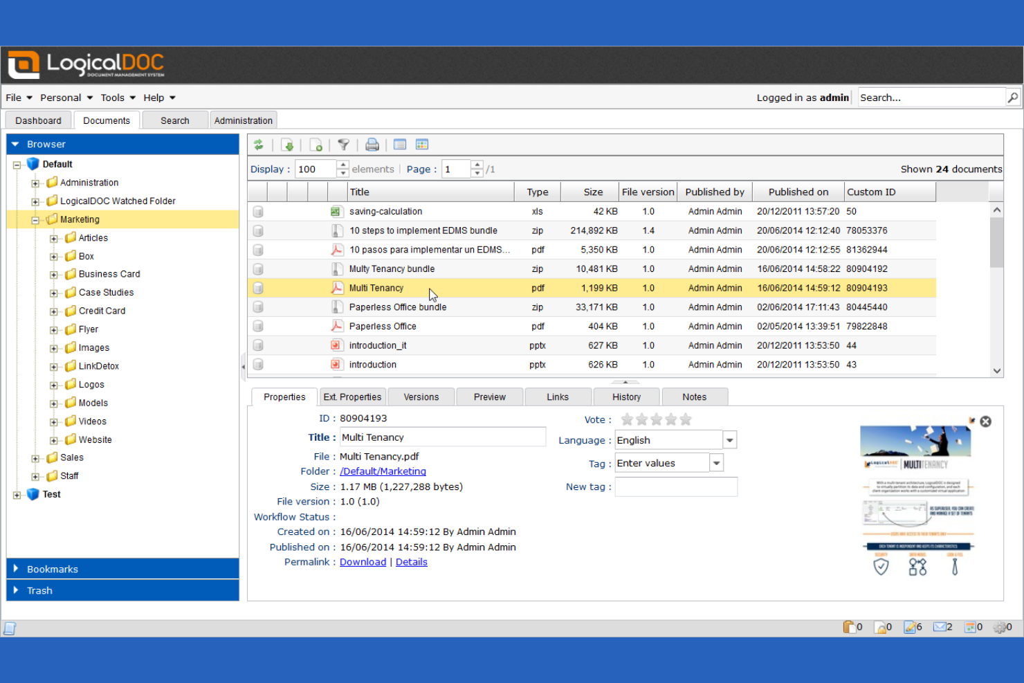 LogicalDOC screenshot - 15 Best Personal Document Management Software in 2026