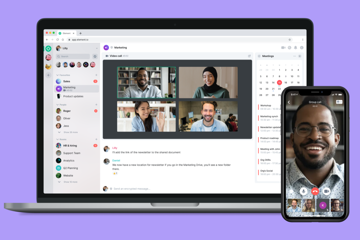 Element screenshot - 15 Best Open Source Collaboration Software for 2026