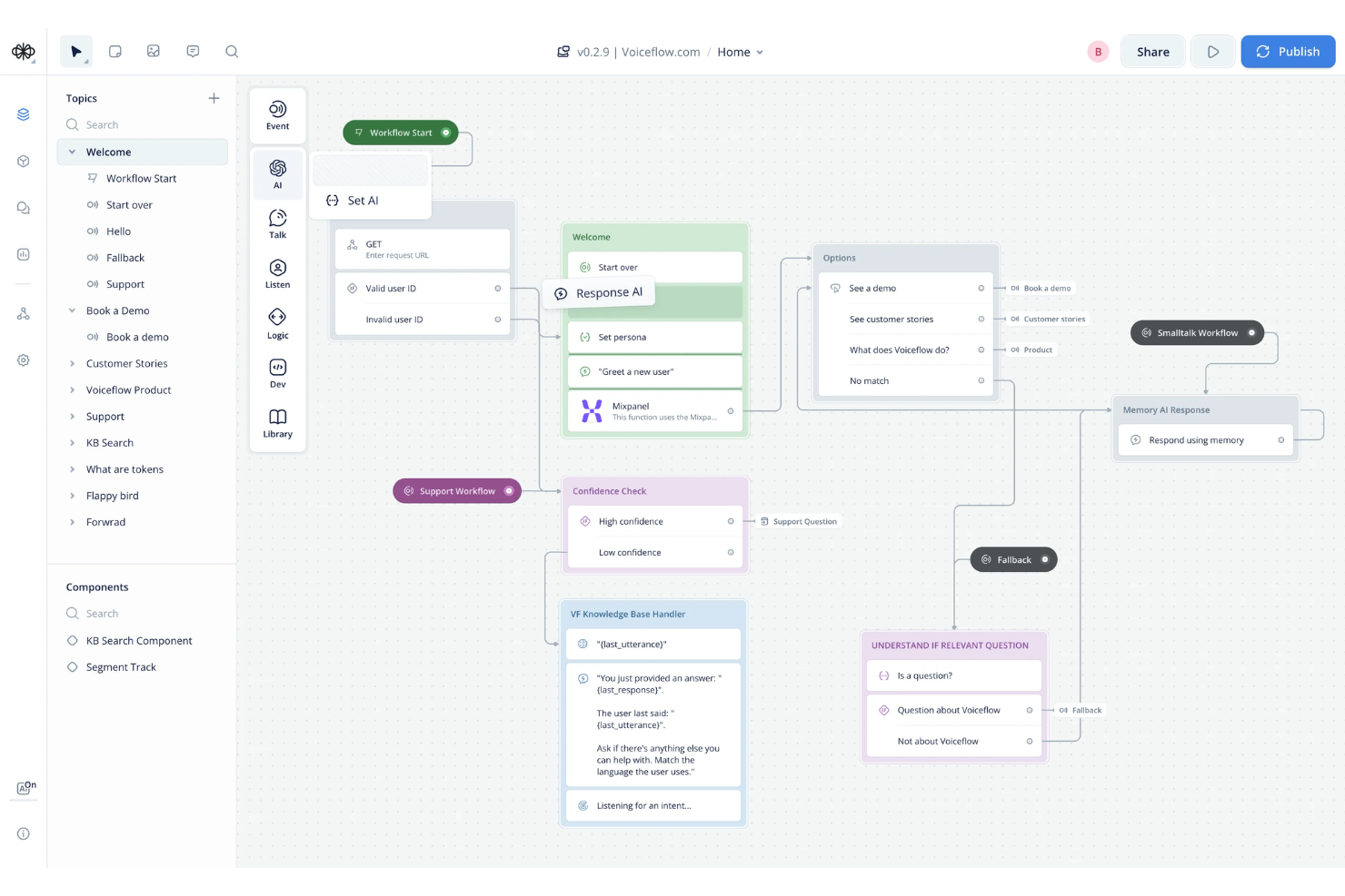 Voiceflow screenshot - 14 Best Drag and Drop Workflow Builder Tools for 2026