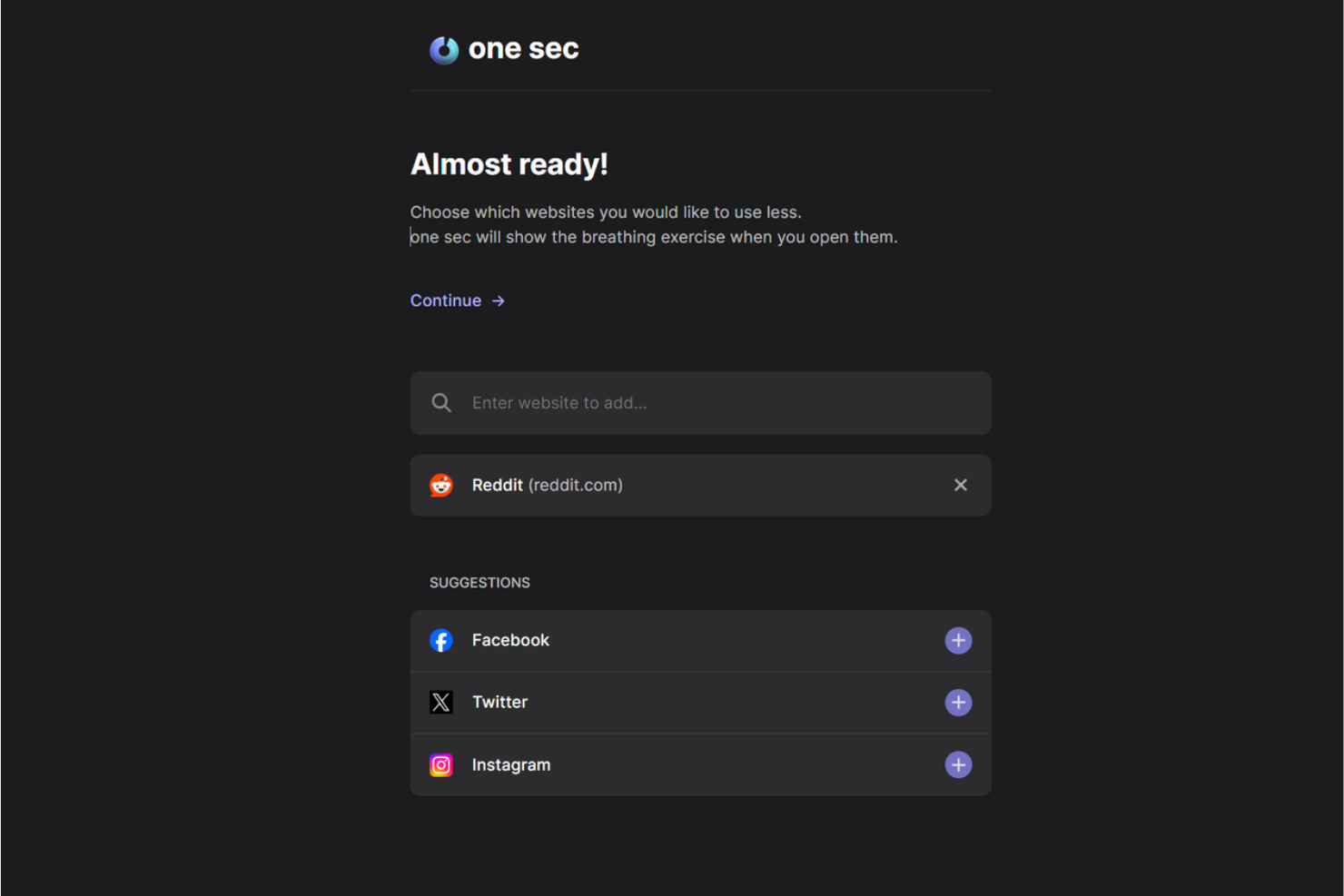 one sec screenshot - 19 Best Focus Apps for 2026