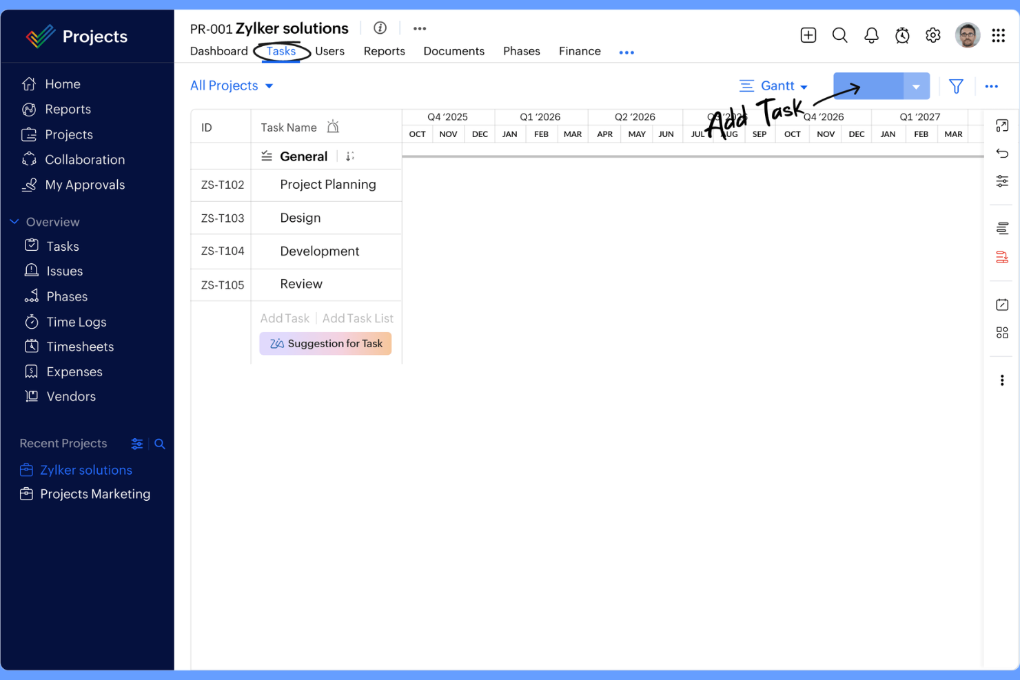 Zoho Projects screenshot - 20 Best Small Business Communication Tools in 2026