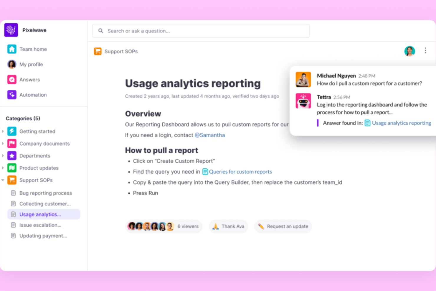 Tettra screenshot - 15 Best Slite Alternatives Picked for 2026